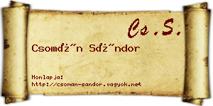 Csomán Sándor névjegykártya