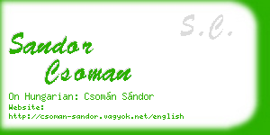 sandor csoman business card
